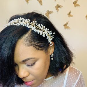 Gold Freshwater Pearl headpiece