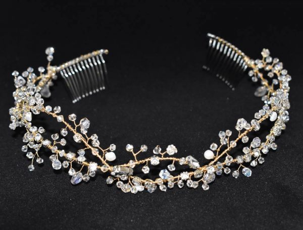 Crystal & Pearl Drama Wrap Headpiece - Image 6