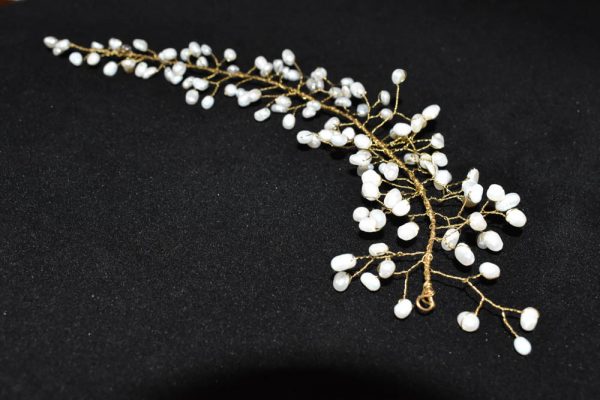 Gold Freshwater Pearl headpiece - Image 5