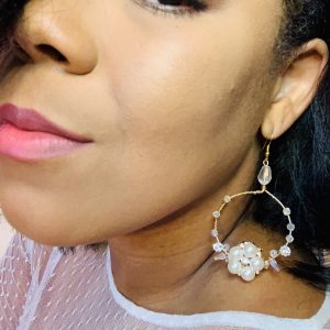 Crystal & Pearl Hoop Earrings