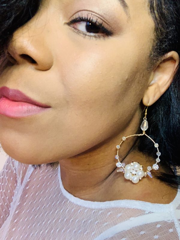 Crystal & Pearl Hoop Earrings