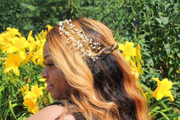 Gold Freshwater Pearl headpiece - Image 6